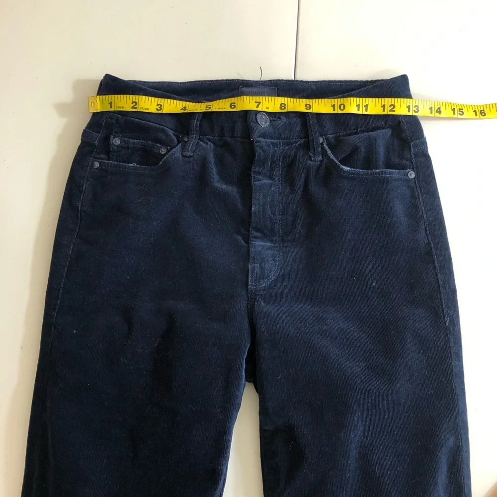 Mother high waisted looker ankle chew hopscotch blue corduroy size 25 - Picture 15 of 15